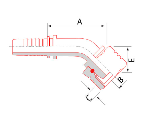 X SERIES: Hose -10 X BSP F -10; 45° Elbow