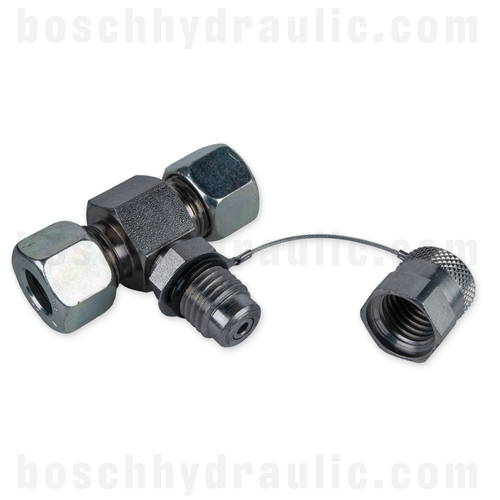 25S DIN MALE X M16X2.0 MALE PRESSURE TEST POINT BRANCH TEE