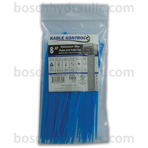 8" FLUORESCENT NYLON CABLE TIES 50 LBS - 100 PACK