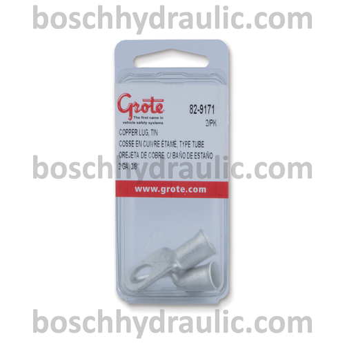 2 GA, 3/8" Tin Plated Copper Tube Lugs, Pack of 2