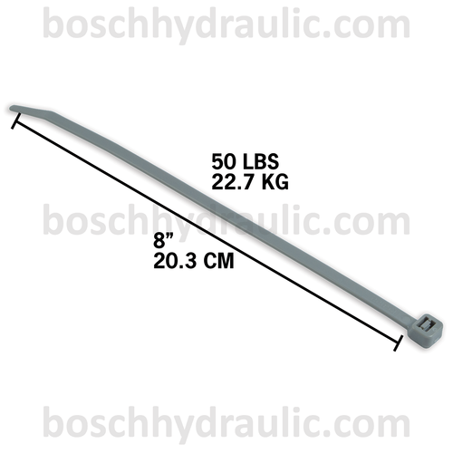 8" SILVER NYLON CABLE TIES 50 LBS - 100 PACK