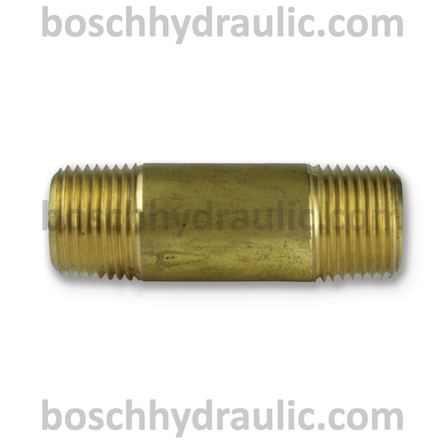 Brass NPT -06 X NPT -06 Long Nipple; 2 in