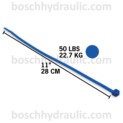 11" BLUE NYLON CABLE TIES 50 LBS - 100 PACK