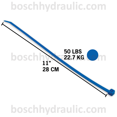 11" FLUORESCENT BLUE NYLON CABLE TIES 50 LBS - 100 PACK
