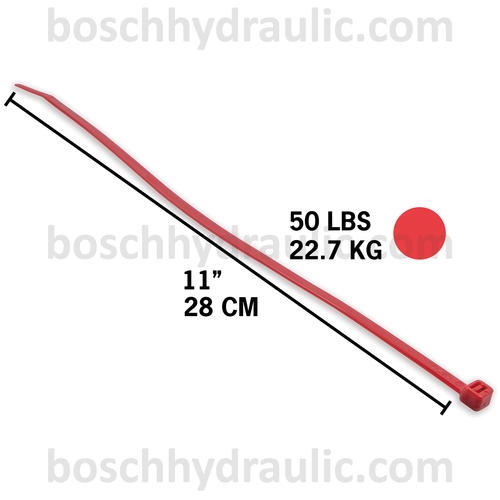 11" RED  NYLON CABLE TIES 50 LBS - 100 PACK