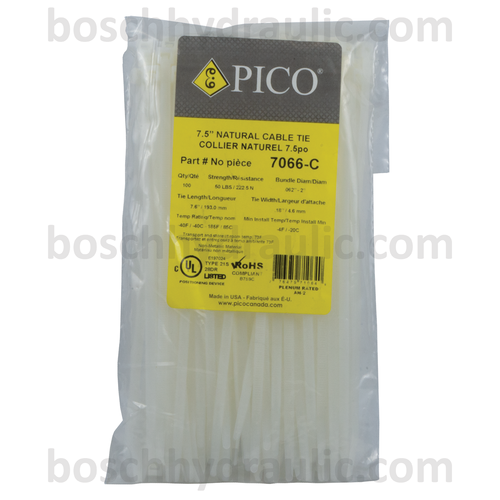 8" NATURAL NYLON CABLE TIES 50 LBS - 100 PACK