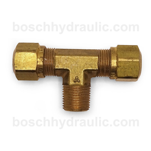 BRASS NPT M -08 X DOT NYLON COMP -10, BRANCH TEE