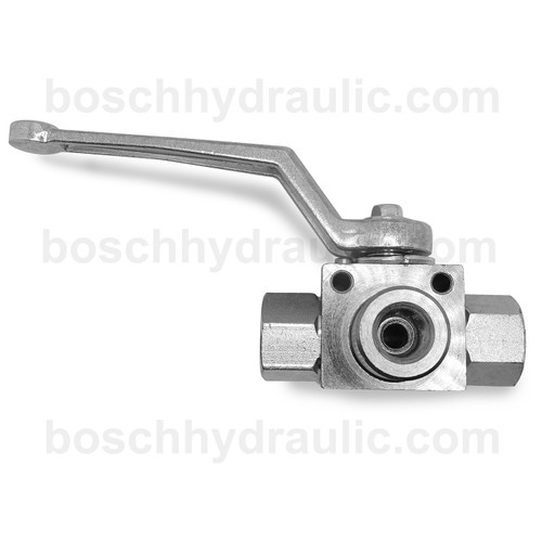 Ball Valve; 3-Way, 1/2 NPT-7250 PSI