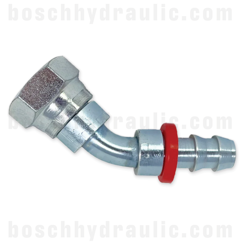 -10 BSPP FEMALE X -10 HOSE PUSH ON 45°