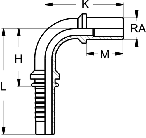 X SERIES: Hose -03 X STANDPIPE 06 MM; 90° Elbow