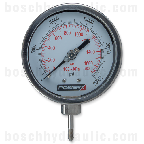 4" FACE DRY GAUGE SS CASE 25K PSI