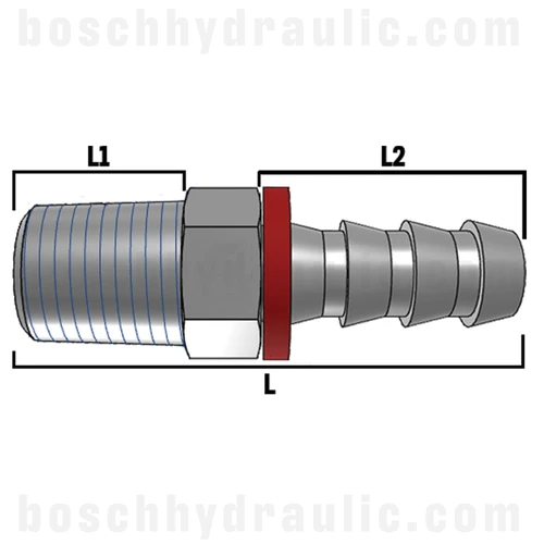 -08 BSPT MALE X -08 HOSE PUSH ON BRASS