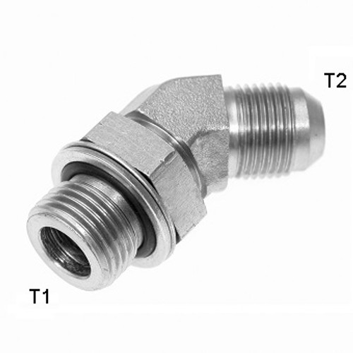 BSPP OR M -08 X JIC M -12; 45° Elbow