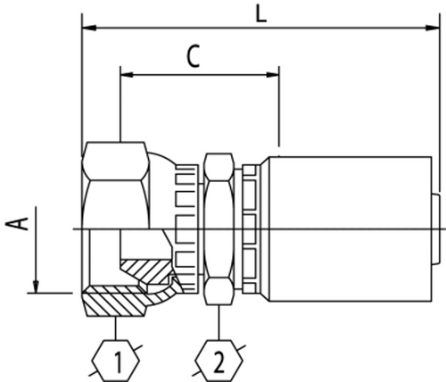 B2 SERIES: Hose -08 X NPSM F -08