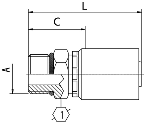 B2 SERIES: Hose -08 X ORB M -08
