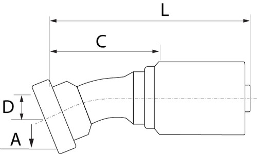 SG SERIES: Hose -32 X CODE 61 -32; 22° Elbow