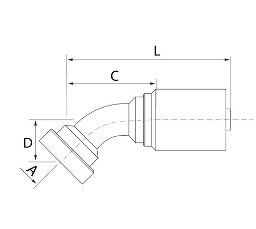 B2 SERIES: Hose -12 X CODE 61 -12; 45° Elbow