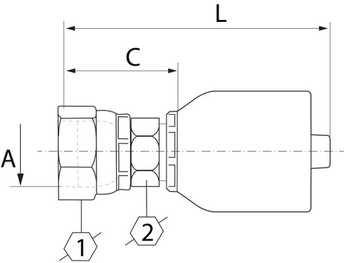 SG SERIES: Hose -06 X JIC F -06