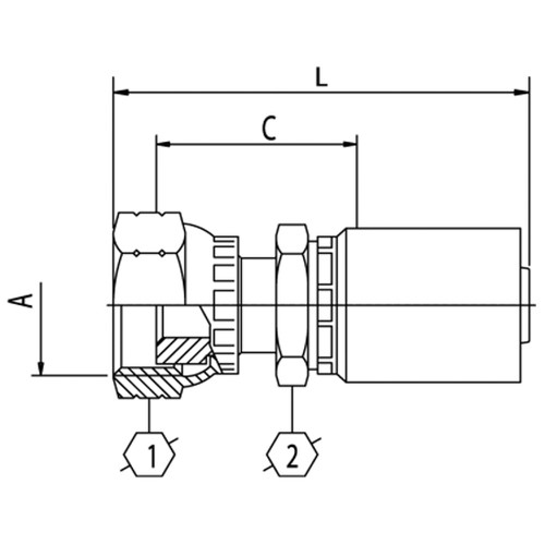 B2 SERIES: Hose -08 X ORFS F -12