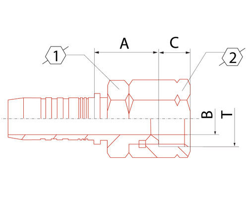 X SERIES: Hose -06 X JIC F -06