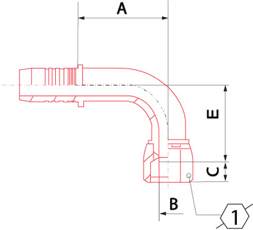 X SERIES: Hose -04 X JIC F -04; 90° Elbow