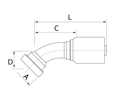 SG SERIES: Hose -20 X CAT -20; 45° Elbow