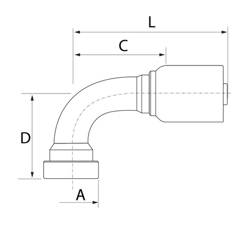 SG SERIES: Hose -12 X CAT -12; 90° 128mm Elbow