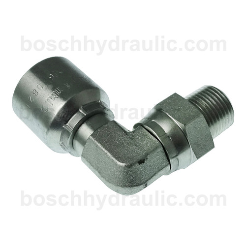 B2 SERIES: Hose -06 X NPT M SWIV -06; 90° Block Elbow