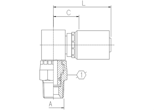B2 SERIES: Hose -12 X NPT M SWIV -12; 90° Block Elbow