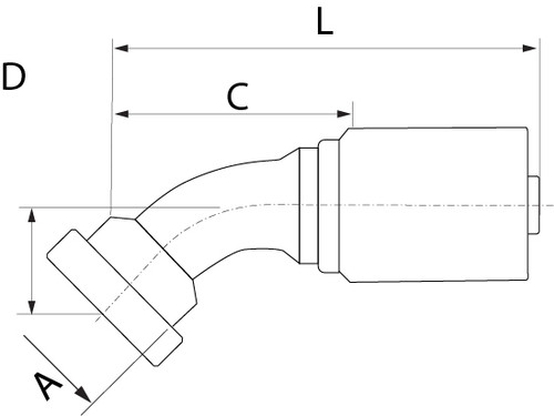 SG SERIES: Hose -10 X CODE 61 -12; 45° Elbow