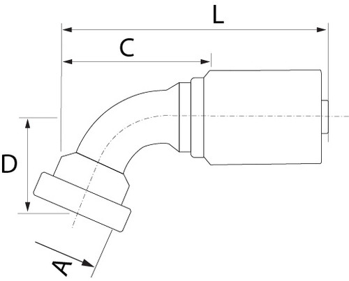SG SERIES: Hose -16 X CODE 61 -16; 67° Elbow