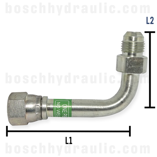 -12 JIC MALE X -12 JIC FEMALE SWIVEL 90° LONG ELBOW