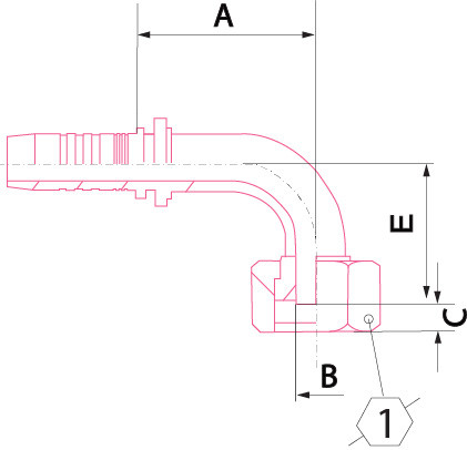 X SERIES: Hose -20 X ORFS F -20; 90° Elbow