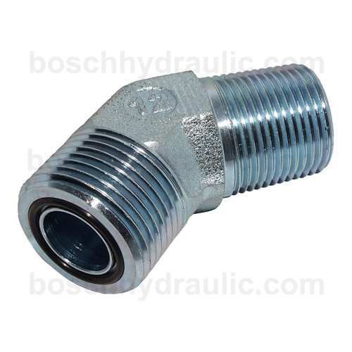 NPT M -12 X ORFS M -12; 45° Elbow