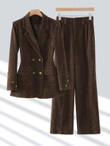 Coffee Pant Suit (Blue) - 797