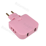 With 2 USB Pink (BROWN)