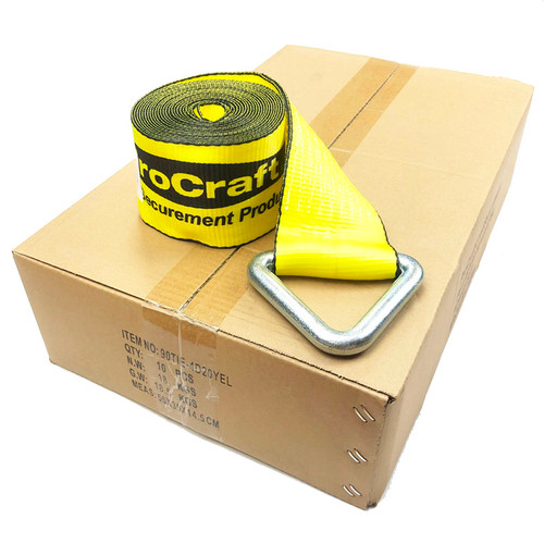 4x20 feet Polyester Winch Strap with D-Ring - 10 Pack