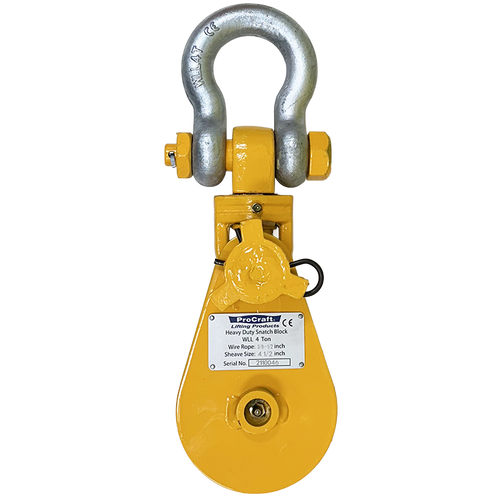4 Ton 4-1/2 Inch ProCraft Snatch Block with Shackle