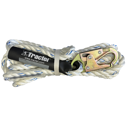 5/8 inch x 50 Feet Tractel Lifeline Rope with hook
