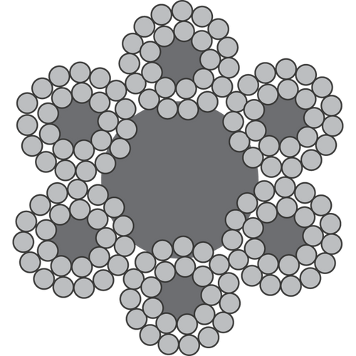 3/8 inch 6x24 Fibre Core Galvanized