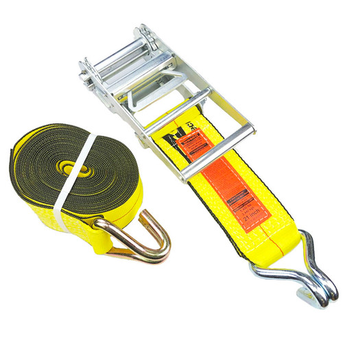 4 inch x 30 feet Polyester Ratchet Tiedown c/w Wire Hooks