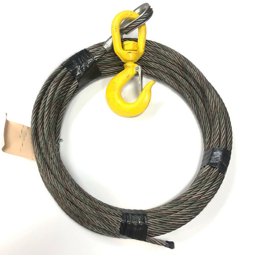 3/8x150FT 6x36 WB Winch Line c/w Latched Swivel Hook