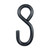 1 inch Black PVC Tiedown S-Hooks