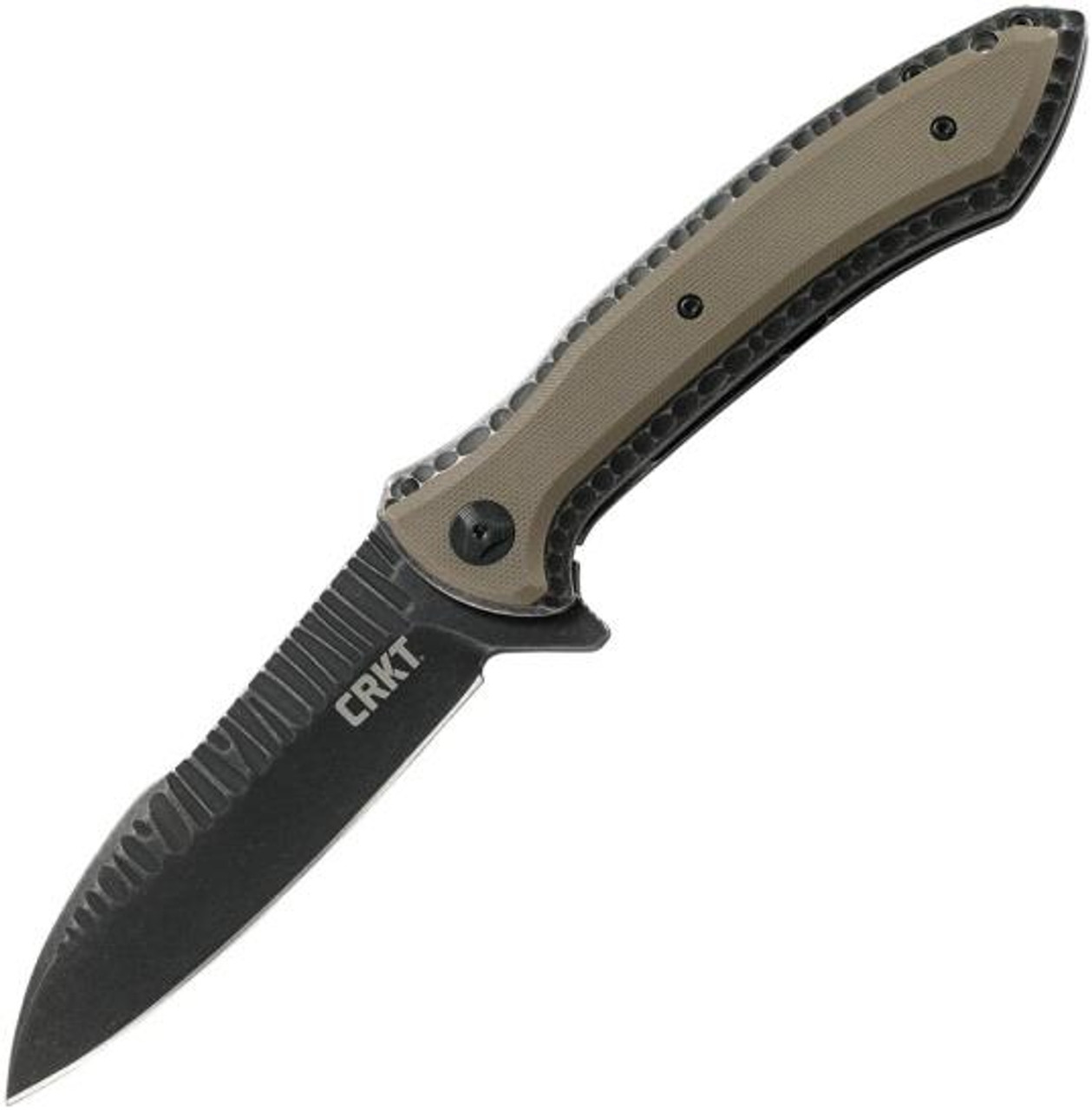 CRKT Apoc Manual Knife Liner Lock G-10 Green [4.00" Black Stonewash Plain] Wharncliffe 5380