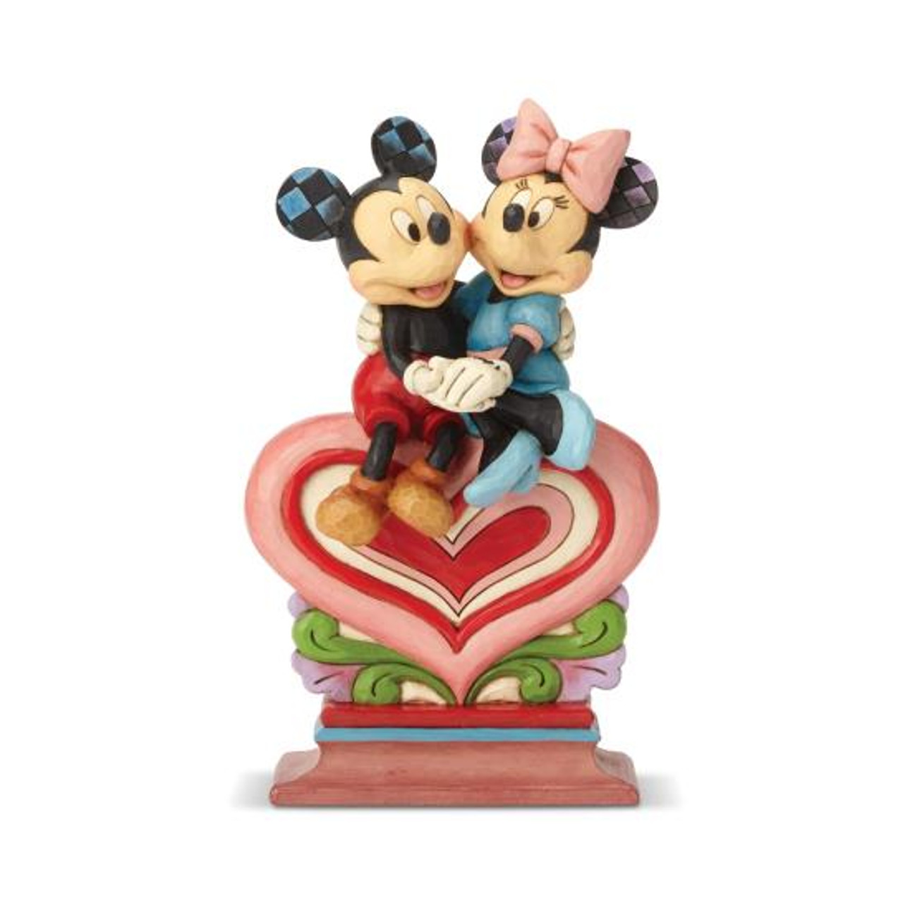 Disney Mickey & Minnie Sitting on Heart Statue Jim Shore