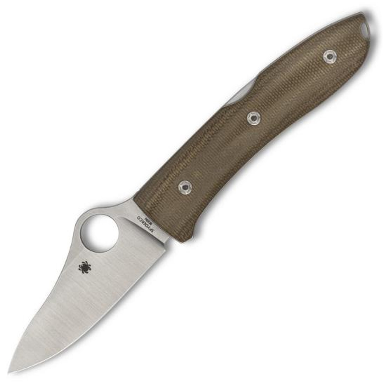 Spyderco SpyOpera Folding Knife Lockback Brown Micarta [2.88" Satin M390] C255CMP