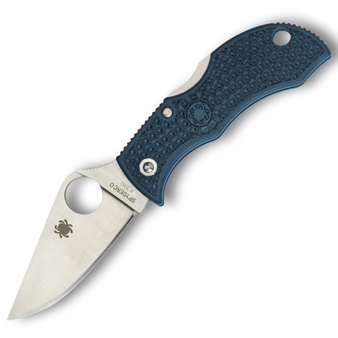Spyderco Manbug Folding Knife Lockback Blue FRN [1.95" Satin K390] MFPK390