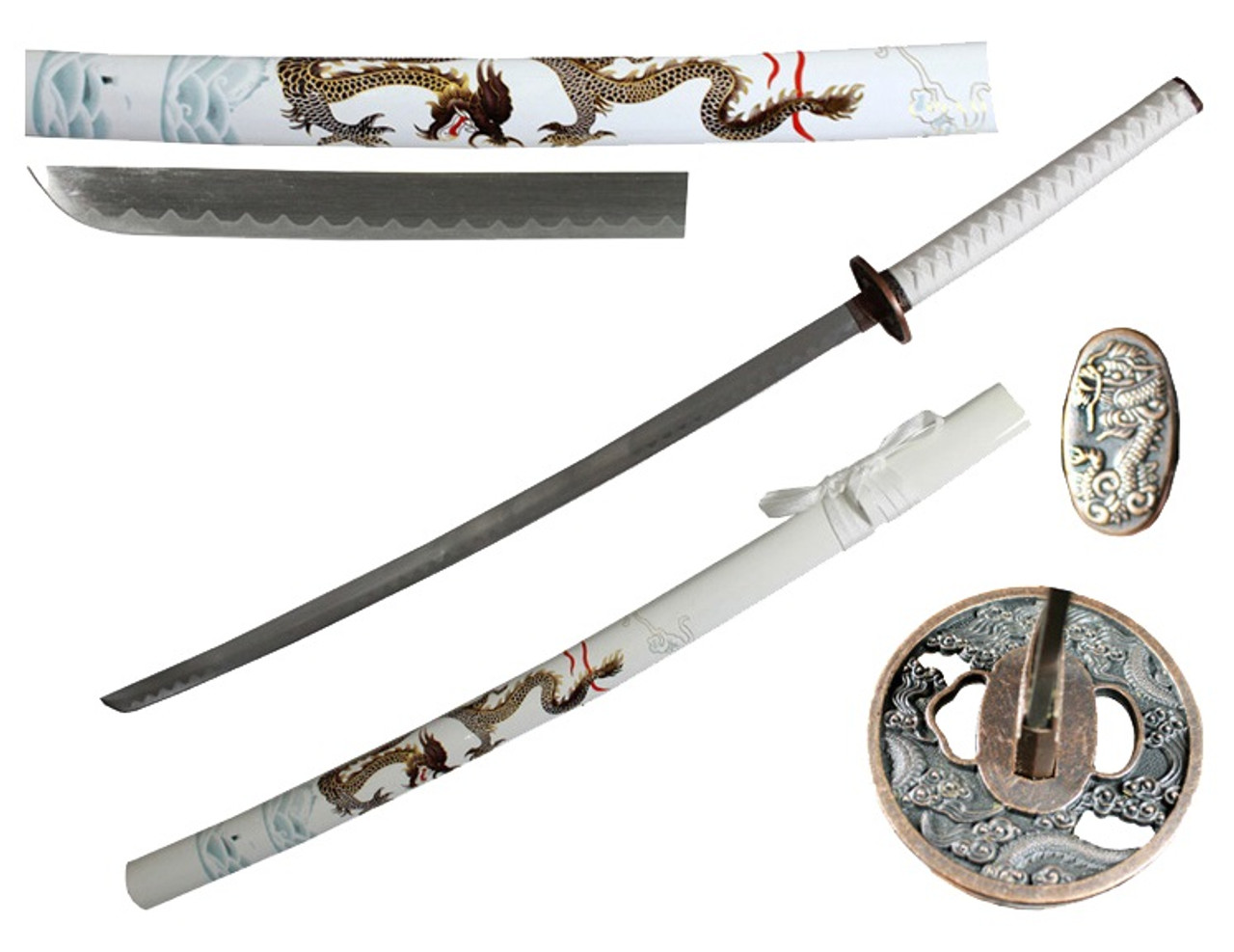 White Dragon Samurai Sword Katana