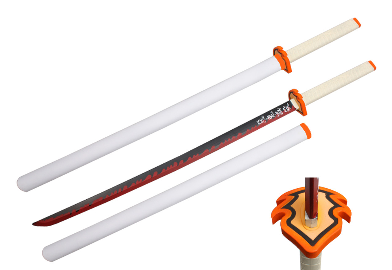Foam Kyojuro Rengoku Demon Slayer Anime White Katana Sword Pure Blades