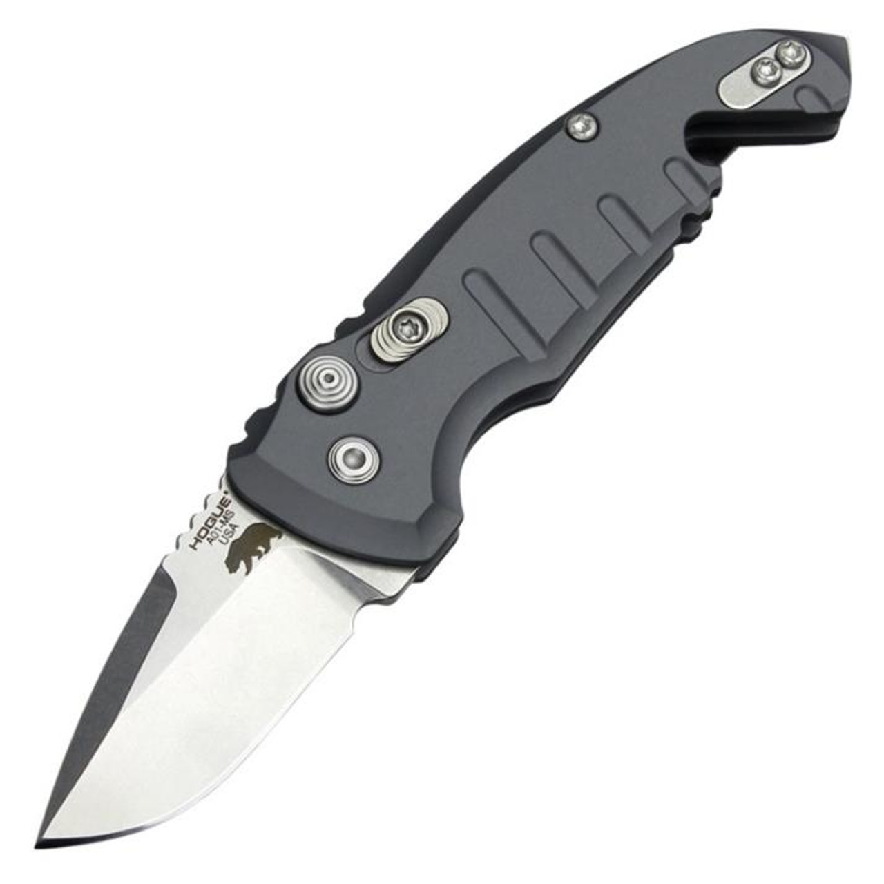 Hogue Knives A01-Microswitch Automatic Knife Plunge Lock Aluminum [1.875" Stonewash CPM-154